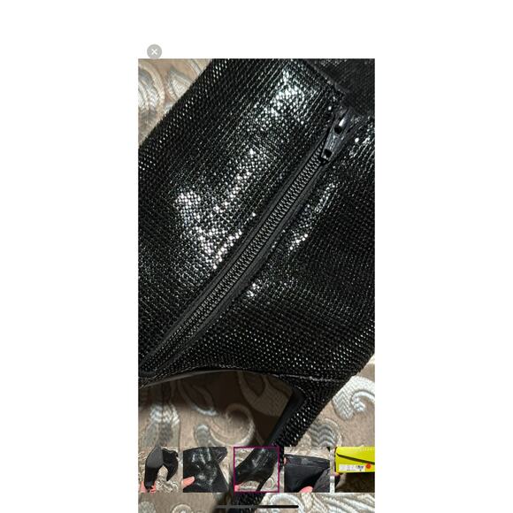 Gianni Bini Anina Black Sparkly Glitter Party Boots 10 Stiletto Heel Holidays - Picture 7 of 8